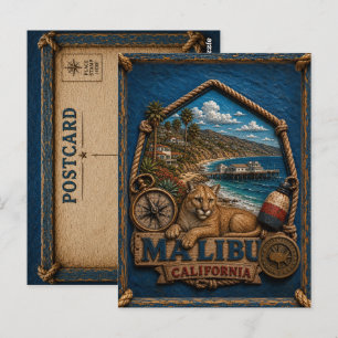 Malibu California Postcard Vintage Travel