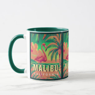Malibu California Retro Flamingo Souvenirs 1950s Mug