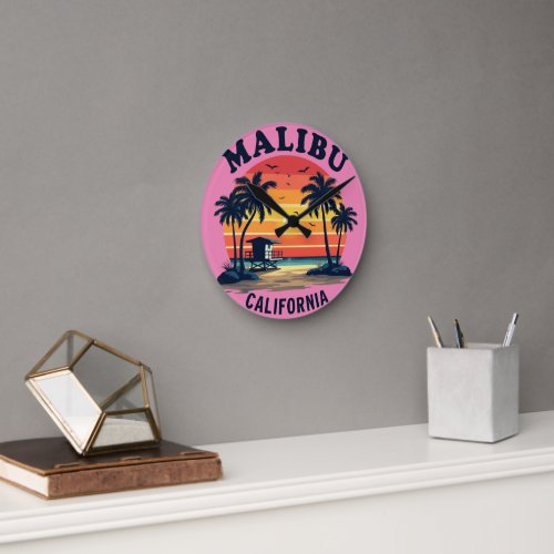 MALIBU CALIFORNIA ROUND CLOCK