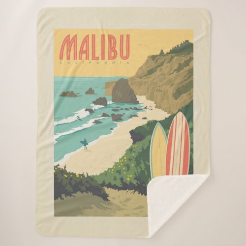 Malibu California Sherpa Blanket