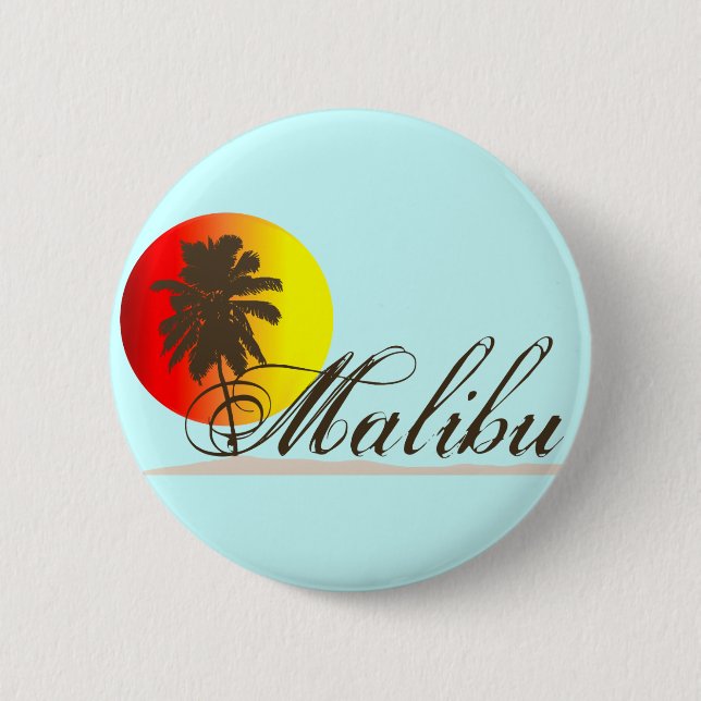 Malibu California Souvenir Pinback Button (Front)