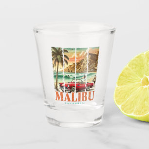 Malibu California - Sports Car Scenic Coastal View Shot Glass