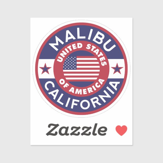 MALIBU, California Sticker (Sheet)