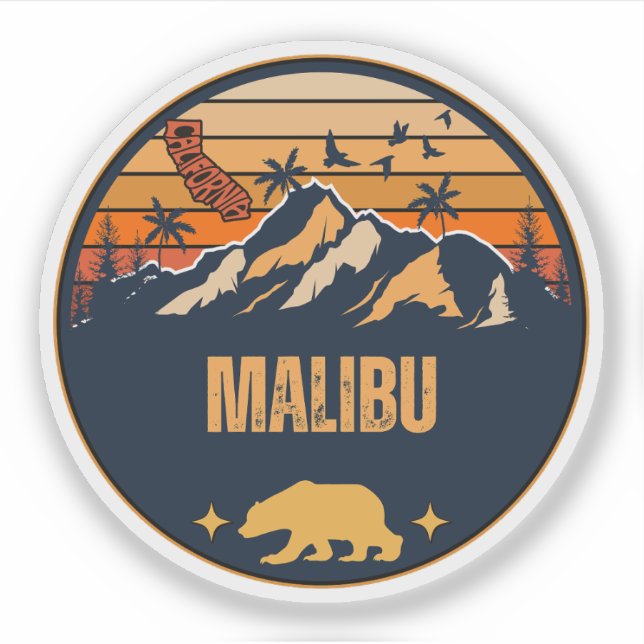Malibu, California Sticker (Front)