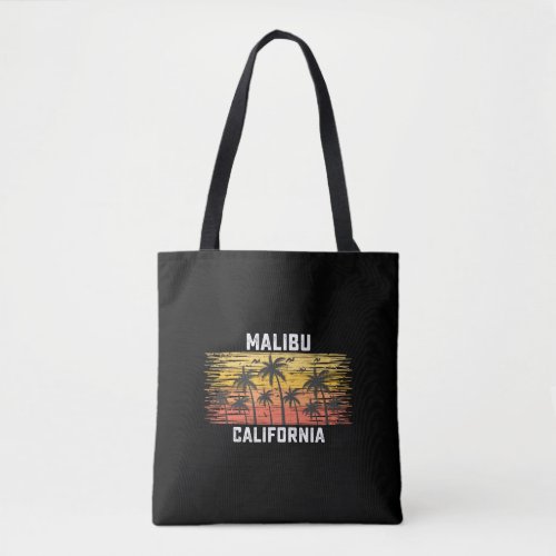 Malibu California Summer Retro VIntage Vacation Tote Bag