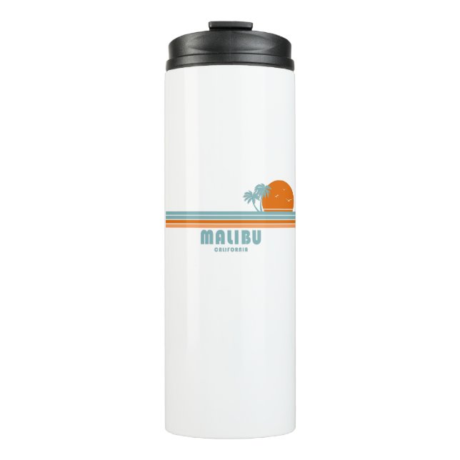 Malibu California Sun Palm Trees Thermal Tumbler (Front)