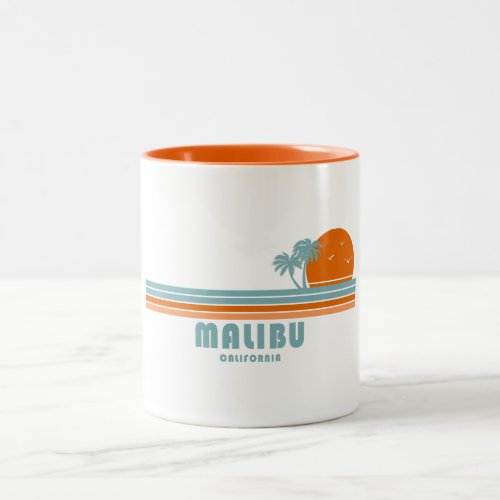 Malibu California Sun Palm Trees Two_Tone Coffee Mug