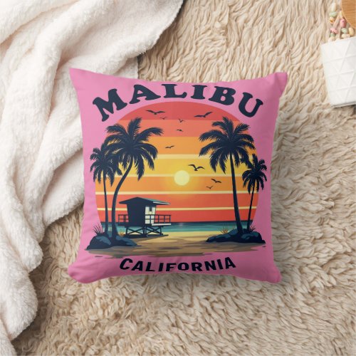 MALIBU CALIFORNIA THROW PILLOW