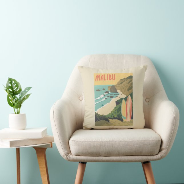 Malibu, California Throw Pillow (Chair)