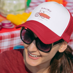Malibu California Vintage Beach SurfingSurf Trucker Hat