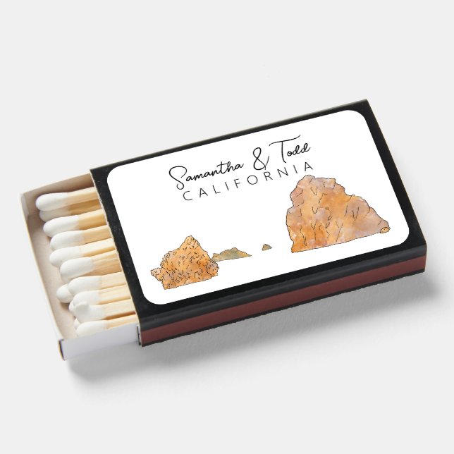 Malibu, California Wedding  Matchboxes (Front Open)