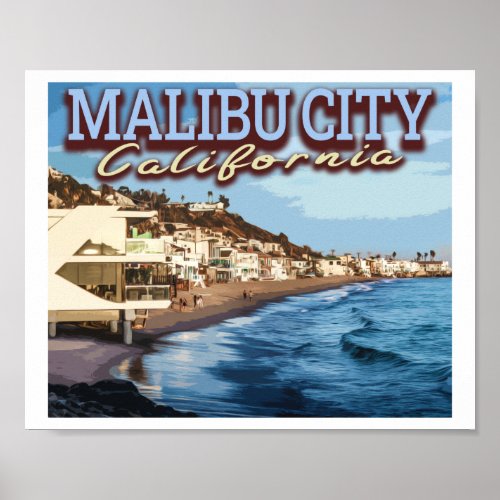 MALIBU CITY _ LOS ANGELES CALIFORNIA POSTER