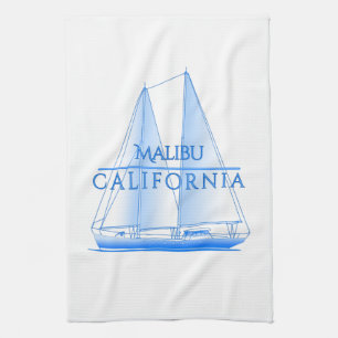 Malibu Coastal Nautical Sailing Sailor Kitchen Towel