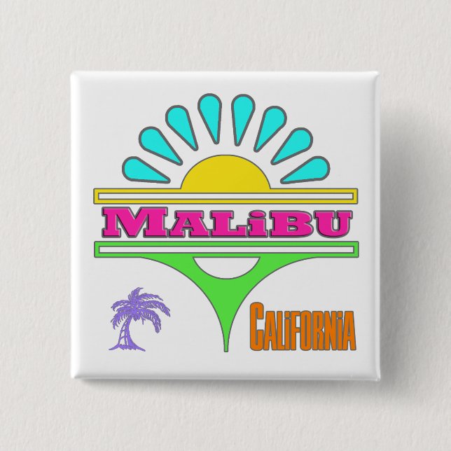 "Malibu Colorful 1" Button (Front)