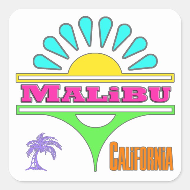 "Malibu Colorful 1" Sticker (Front)