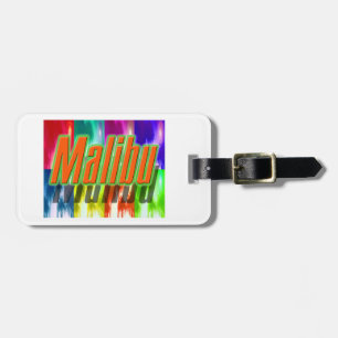 "Malibu" Colorful Palms Luggage Tag