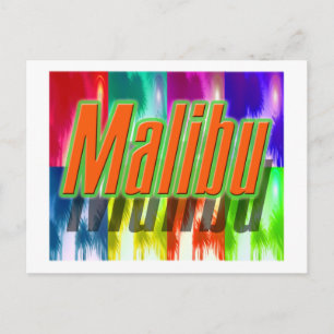"Malibu" Colorful Palms Postcard