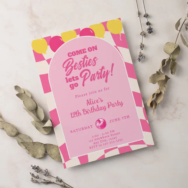 Malibu Doll Besties Beach Birthday Pink Invitation | Zazzle