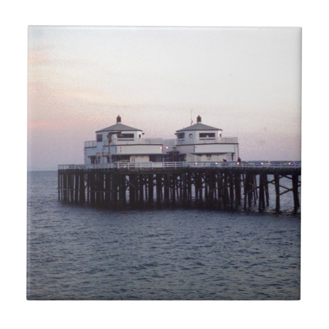 Malibu Fishing Pier Ceramic Tile (Front)