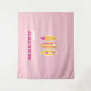 Malibu, Malibu Beach, Preppy, Pink Tapestry