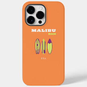 Malibu, Malibu Beach, Tropical Art, Preppy, Orange Case-Mate iPhone 14 Pro Max Case