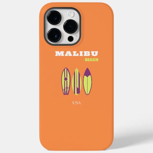 Malibu Malibu Beach Tropical Art Preppy Orange Case_Mate iPhone 14 Pro Max Case
