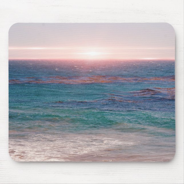 Malibu Ocean Sunset Beach Art Mouse Pad (Front)