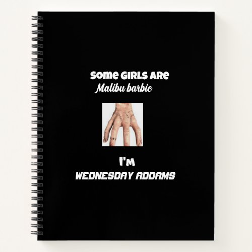 Malibu or Wednesday Addams Notebook