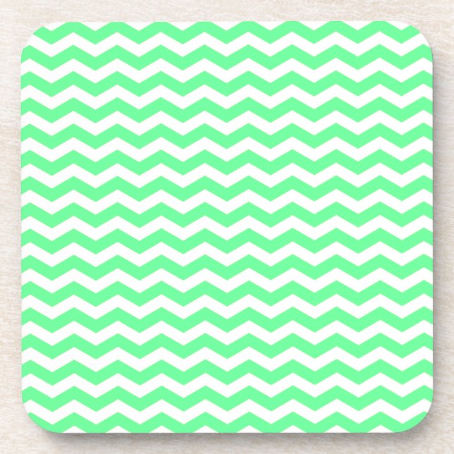 Malibu Seafoam Wave Chevron Drink Coaster (Front)