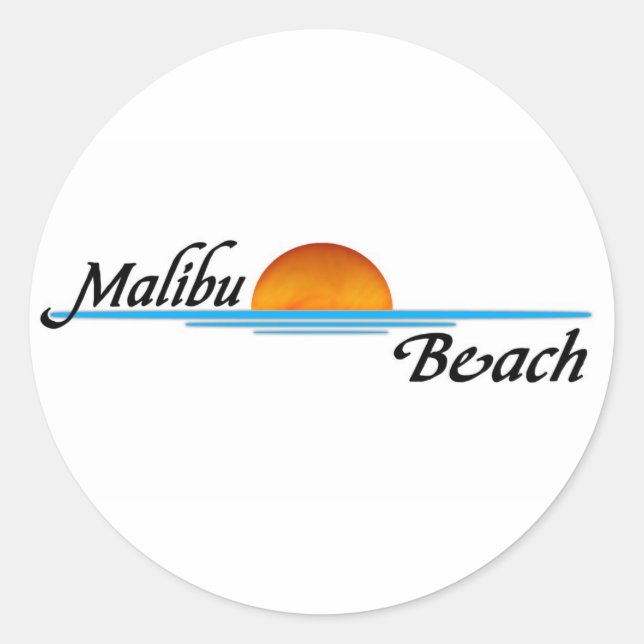 Malibu Sunset Classic Round Sticker (Front)