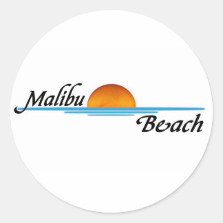 Malibu Sunset Classic Round Sticker