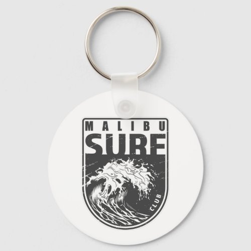 Malibu Surf Club California Emblem Keychain