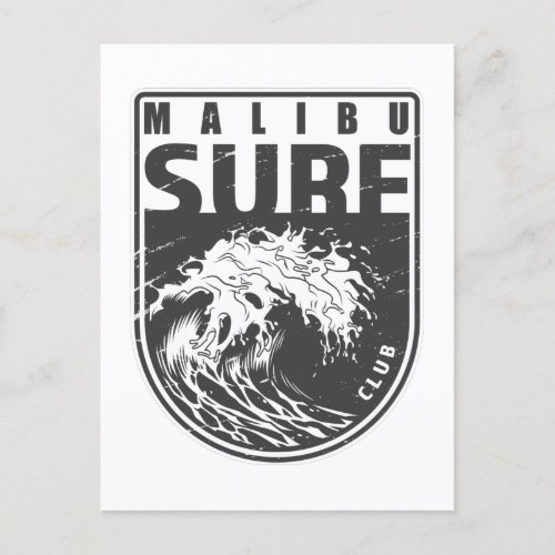 Malibu Surf Club California Emblem Postcard