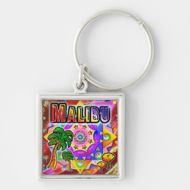 Malibu Tropical Friends Keychain (Front)