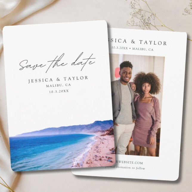 Malibu Wedding Save the Date Beach Wedding Invitation (Malibu Wedding Save the Date Beach Wedding Invitation
)