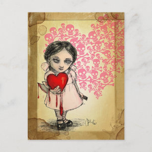 Malicious Valentine Girl Holiday Postcard