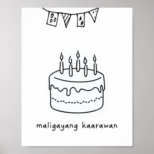 Maligayang Kaarawan Filipino Birthday Gift Print (Front)