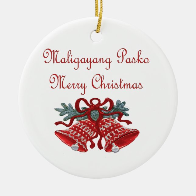 Maligayang Pasko Ceramic Ornament (Front)