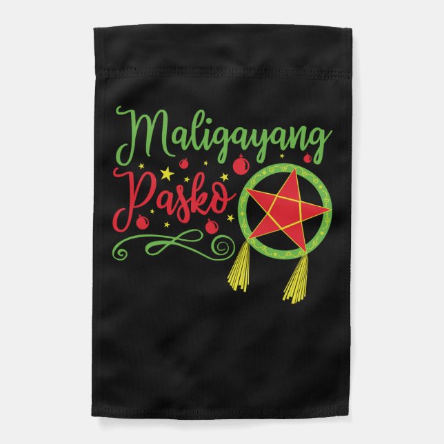 Maligayang Pasko Christmas Filipino Philippines Garden Flag (Front)