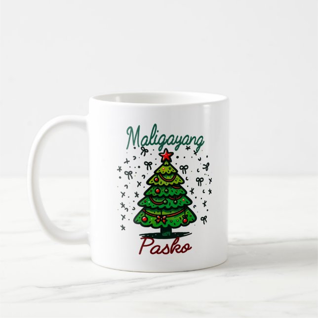 Maligayang Pasko Filipino Christmas Gift Coffee Mug (Left)