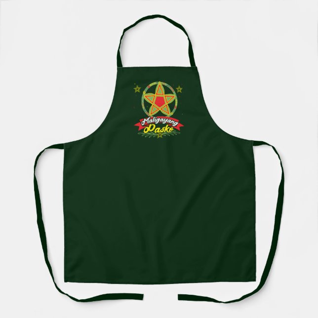 Maligayang Pasko Filipino Christmas Philippines Apron (Front)