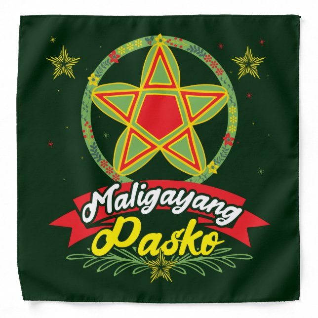 Maligayang Pasko Filipino Christmas Philippines Bandana (Front)