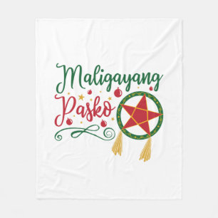 Maligayang Pasko Filipino Christmas Philippines Fleece Blanket