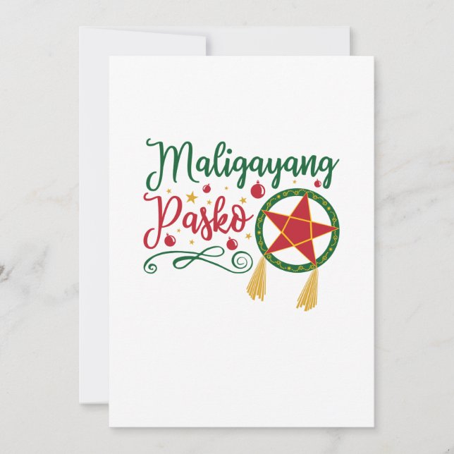 Maligayang Pasko Filipino Christmas Philippines Holiday Card (Front)