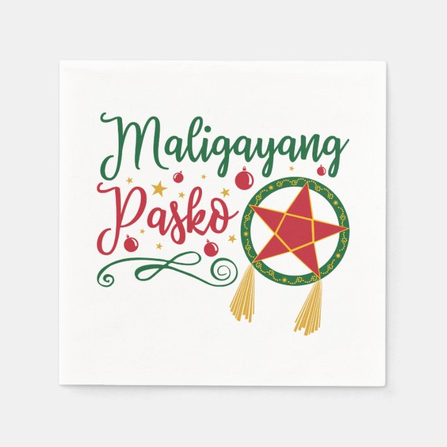 Maligayang Pasko Filipino Christmas Philippines Napkins (Front)