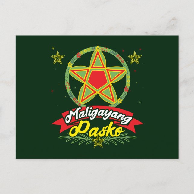 Maligayang Pasko Filipino Christmas Philippines Postcard (Front)