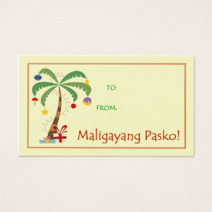 Maligayang Pasko Gift Tag - Christmas Palm Tree