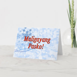 Maligayang Pasko! Merry Christmas in Tagalog rf Holiday Card