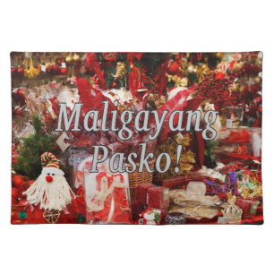 Maligayang Pasko! Merry Christmas in Tagalog wf Cloth Placemat