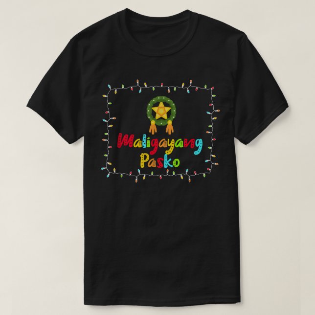 Maligayang Pasko Parol Light Filipino Christmas  T-Shirt (Design Front)